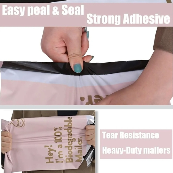 25 Pink Biodegradable Mailer Bags 10x13 - Picture 4 of 4